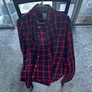 Plaid long sleeve button up